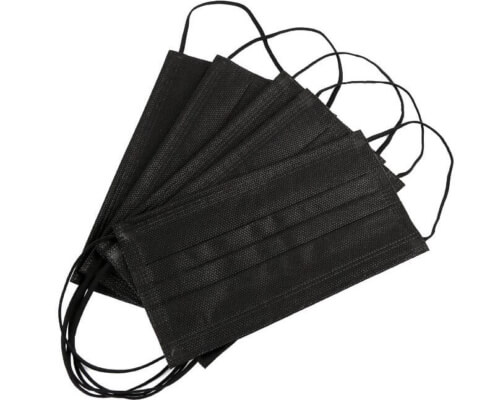 Mondmasker Zwart 3 Lagen (50 stuks)
